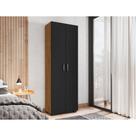 Estante De Livro Madeira Sala Freijó E Porta Grande Preto