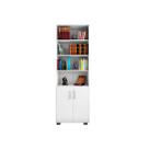 Estante De Livro Office 5 Prateleiras E Portas Branco Estante De Livro Office 5 Prateleiras E Portas Branco