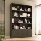 Estante de Livros 100% MDF 124,5cmx180,5cm 4 Portas 8 Nichos Versatile
