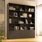 Estante de Livros 100% MDF 154,6cmx180,5cm 5 Portas 8 Nichos Versatile