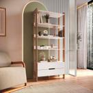 Estante de Livros 100% MDF 81cmx183cm 2 Gavetas e 4 Prateleiras Elvis