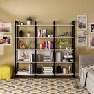 Estante de Livros 190cmx184,7cm Haia Preto e Branco 15 Prateleiras YesCasa