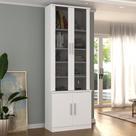 Estante de Livros 4 Portas 5 Prateleiras Branco Estante de Livros 4 Portas 5 Prateleiras Branco