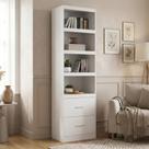 Estante de Livros 56,5cmx200cm 2 Gavetas 4 Prateleiras Moderna 8304 Branco YesCasa Estante de Livros 56,5cmx200cm 2 Gavetas 4 Prateleiras Moderna 8304 Branco YesCasa