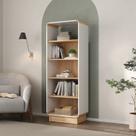 Estante de Livros 57cmx155cm Livreiro Office Canto Curvo com 4 Prateleiras Monet