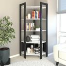 Estante de Livros 65CMX184,7cm Multiuso de Canto Haia com 5 Prateleiras Yescasa Branco/Preto