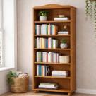 Estante de Livros 85CMX190CM Pés em Madeira Maciça Rústica 100% Madeira Maciça 5 Prateleiras Escritório e Sala Linha Rubi Marrom/Freijó