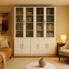 Estante de Livros 9 Portas e Portas Superiores Vidro Fumê Estante de Livros 9 Portas e Portas Superiores Vidro Fumê