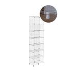 Estante de Livros Aramado 14 Nichos Prateleira Alta 215cm Branco Estante de Livros Aramado 14 Nichos Prateleira Alta 215cm Branco