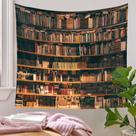 Estante de livros de tapeçaria, biblioteca, pendurada na parede, flanela de 130 x 150 cm