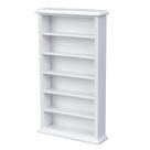 Estante de livros Dollhouse em miniatura em escala 1:12 de madeira branca com 5 prateleiras