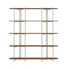 Estante de Livros Enya 180 cm 5 Prateleiras, Aço Carbono e MDF