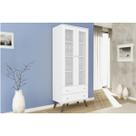 Estante de Livros ESM 217 c/ 2 Portas c/ Vidro e 2 Gavetas 70cm Branco - Movelbento Estante de Livros ESM 217 c/ 2 Portas c/ Vidro e 2 Gavetas 70cm Branco - Movelbento