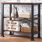 Estante de livros HOMBAZAAR, 3 camadas, rústico, marrom, estilo industrial
