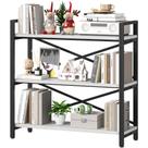 Estante de livros Homeiju 3 camadas de madeira/metal Etagere branca