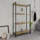 Estante de Livros Industrial 80cmx146cm Multiuso 4 Prateleiras Active YesCasa