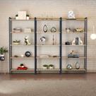 Estante de Livros Industrial Aço 240cmx187cm Kit 3 Estantes 5 Prateleiras Active YesCasa