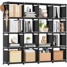 Estante de livros Mavivegue 16 Cube Storage Organizer preta
