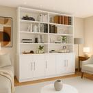 Estante de Livros Moderno MDF 191cmx210cm 5 Portas 8 Prateleiras
