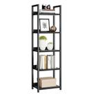 Estante de livros NUMENN Narrow 5 Tier Storage preta Estante de livros NUMENN Narrow 5 Tier Storage preta