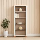 Estante de Livros Pés em Madeira Maciça 4 Prateleiras 78CMX178,2cm Ananda CabeCasa MadeiraOriginals Branco/Off White/Mel Estante de Livros Pés em Madeira Maciça 4 Prateleiras 78CMX178,2cm Ananda CabeCasa MadeiraOriginals Branco/Off White/Mel