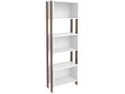 Estante de Livros RT3093 c/ 3 Nichos Rustico/Branco - Movelbento