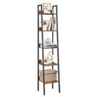 Estante de livros VASAGLE 5-Tier Narrow 30 x 34 x 140 cm Marrom rústico