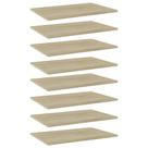 Estante de livros vidaXL Engineered Wood Sonoma Oak, pacote com 8, 60x40cm Estante de livros vidaXL Engineered Wood Sonoma Oak, pacote com 8, 60x40cm