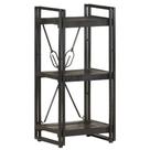 Estante de livros vidaXL Industrial Style de 3 camadas em madeira de manga preta