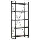 Estante de livros vidaXL Industrial Style de 5 camadas em madeira de manga preta