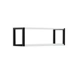 Estante de Parede 2 Níveis Berlim em Madeira Branca com Suporte Preto 20x20x60cm - PratK Estante de Parede 2 Níveis Berlim em Madeira Branca com Suporte Preto 20x20x60cm - PratK