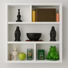 Estante de Parede Decorativa 5 Compartimentos, Branca, 70x70 cm, com Nichos para Livros e Objetos Decorativos