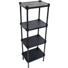 Estante de Plástico Modular Multiuso 4 Prateleiras 1 Torre Preta Montável 52 Kg Qualyplas Estante de Plástico Modular Multiuso 4 Prateleiras 1 Torre Preta Montável 52 Kg Qualyplas