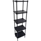 Estante de Plástico Modular Multiuso 5 Prateleiras 1 Torre Preta Montável 65 Kg Qualyplas Estante de Plástico Modular Multiuso 5 Prateleiras 1 Torre Preta Montável 65 Kg Qualyplas