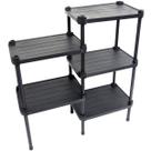 Estante de Plástico Modular Multiuso 5 Prateleiras 2 Torres Preta Montável 65 Kg Qualyplas