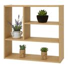 Estante Decorativa MDF Cru 90x90x18cm porta livros enfeites multiuso resistente