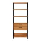 Estante Dijon 2 GV Freijó e Preta 74 cm Estante Dijon 2 GV Freijó e Preta 74 cm