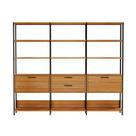 Estante Dijon 2 PT 2 GV Freijó e Preta 216 cm Estante Dijon 2 PT 2 GV Freijó e Preta 216 cm