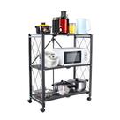 Estante Dobrável c 3 Prateleiras e Rodizios Banheiro Cozinha