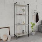 Estante Dynamica Industrial 3 Nichos 60 cm - Preto/Snow