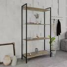Estante Dynamica Industrial 3 Nichos 80 cm - Carvalho/Preto