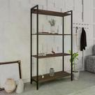 Estante Dynamica Industrial 3 Nichos 80 cm - Nogal/Preto