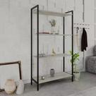 Estante Dynamica Industrial 3 Nichos 80 cm - Preto/Snow