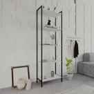 Estante Dynamica Industrial 4 Nichos 60 cm - Branco/Preto