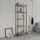 Estante Dynamica Industrial 4 Nichos 60 cm - Carvalho/Preto Estante Dynamica Industrial 4 Nichos 60 cm - Carvalho/Preto