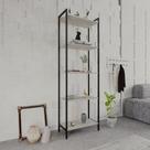 Estante Dynamica Industrial 4 Nichos 60 cm - Preto/Snow