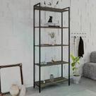 Estante Dynamica Industrial 4 Nichos 80 cm - Carvalho Dark/Preto