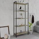 Estante Dynamica Industrial 4 Nichos 80 cm - Carvalho/Preto