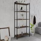 Estante Dynamica Industrial 4 Nichos 80 cm - Nogal/Preto