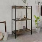 Estante Dynamica Industrial 60 cm - Carvalho Dark/Preto
